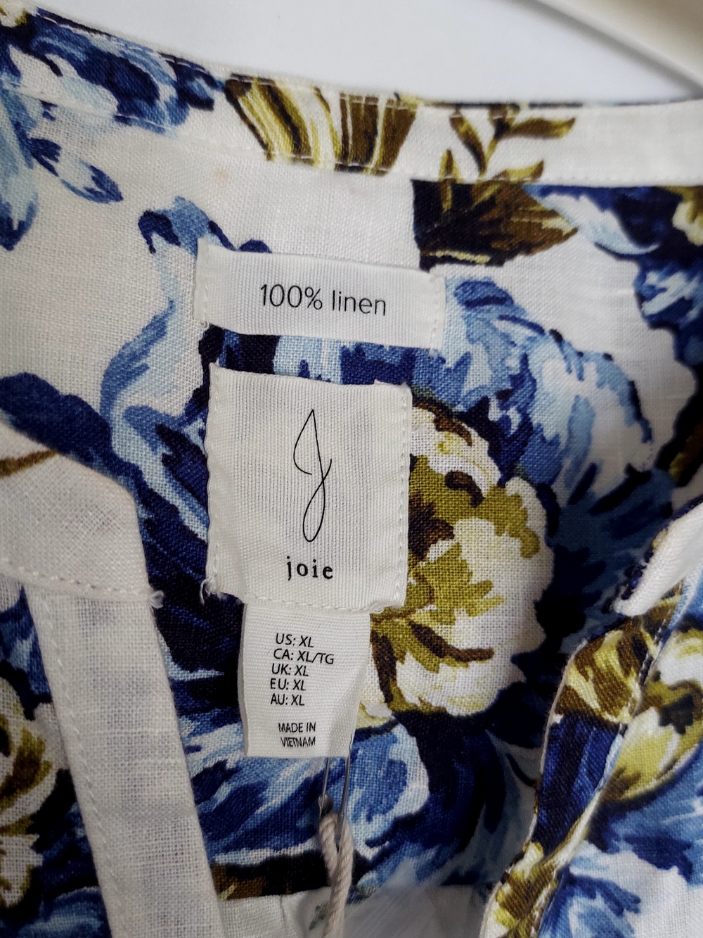 Joie Sleeveless Floral Button-Front Camisole - Blue/Cream/Green - Picture 2 of 7